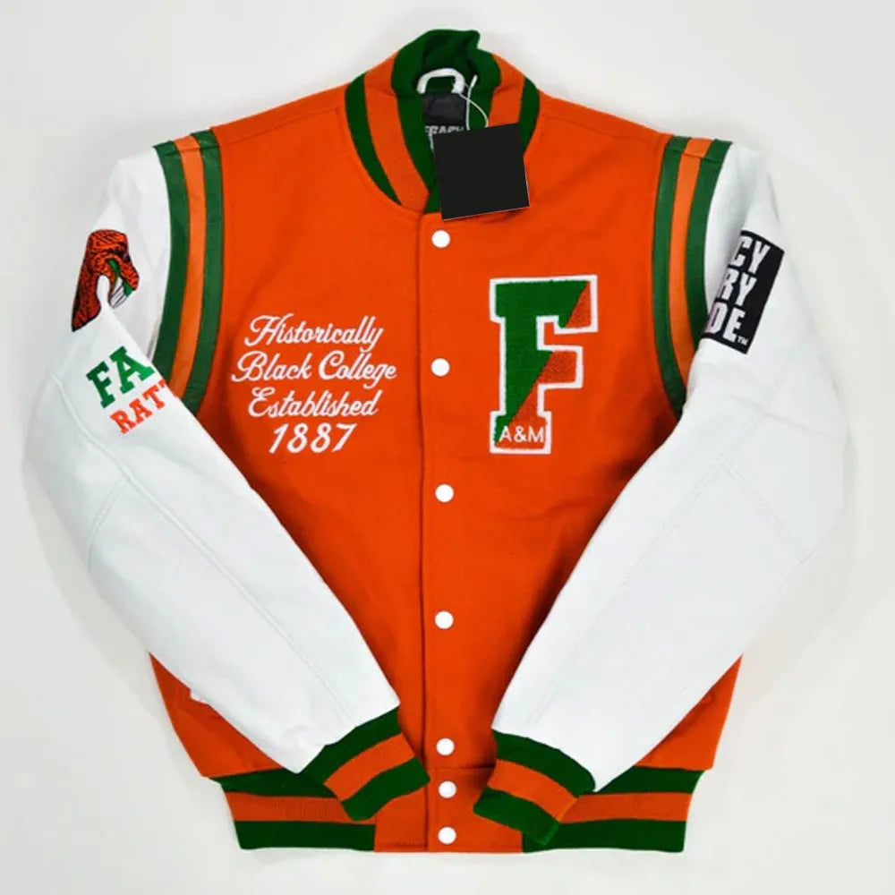 Florida Am University Motto 2.0 Letterman Jacket - back view