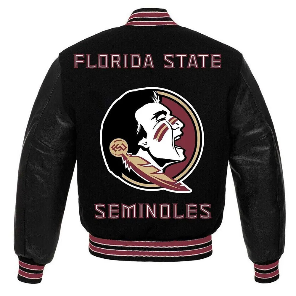 Florida State Seminoles Varsity Black Jacket - back view