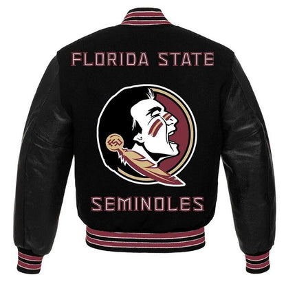 Florida State Seminoles Varsity Black Jacket - back view