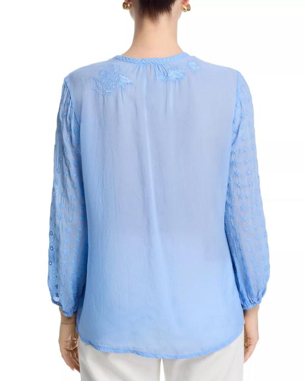 The Young And The Restless Sharon Case Blue Eyelet Top - view 3