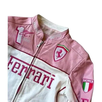 Ferrari Pink Leather Jacket - detail view