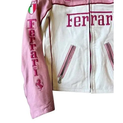 Ferrari Pink Leather Jacket - side view