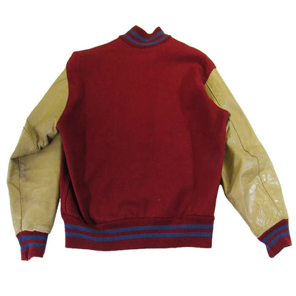 Kansas Jayhawks Red Letterman Jacket - back view