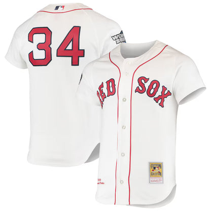 Men's Boston Red Sox David Ortiz Mitchell & Ness White 2004 Cooperstown Collection Home Authentic Jersey Kansas Jacket