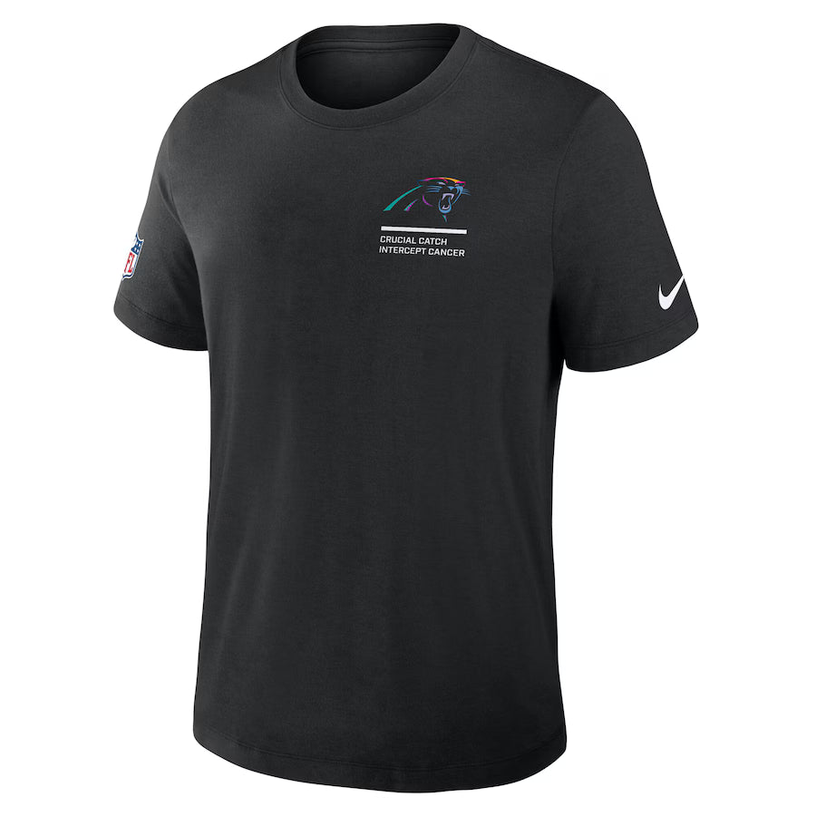 Carolina Panthers Nike Black 2025 NFL Crucial Catch Tri-Blend Dri-FIT T-Shirt Trendy Layer