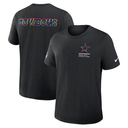 Dallas Cowboys Nike Black 2025 NFL Crucial Catch Tri-Blend Dri-FIT T-Shirt Trendy Layer
