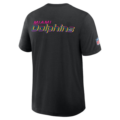 Miami Dolphins Nike Black 2025 NFL Crucial Catch Tri-Blend Dri-FIT T-Shirt Trendy Layer