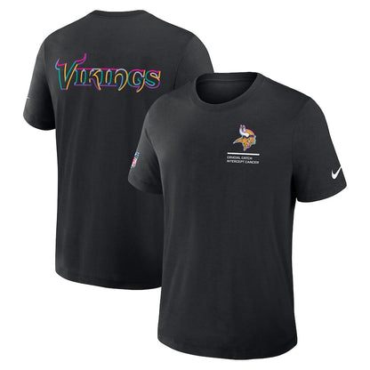 Minnesota Vikings Nike Black 2025 NFL Crucial Catch Tri-Blend Dri-FIT T-Shirt Trendy Layer