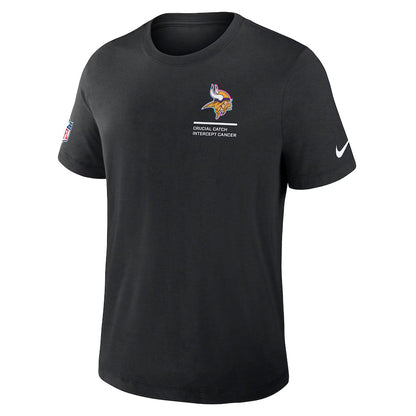 Minnesota Vikings Nike Black 2025 NFL Crucial Catch Tri-Blend Dri-FIT T-Shirt Trendy Layer