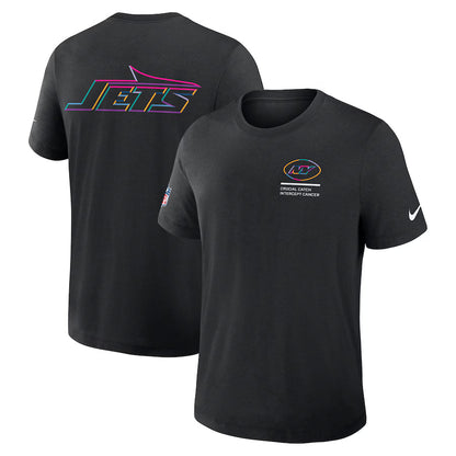 New York Jets Nike Black 2025 NFL Crucial Catch Tri-Blend Dri-FIT T-Shirt Trendy Layer
