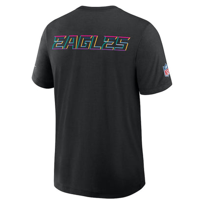 Philadelphia Eagles Nike Black 2025 NFL Crucial Catch Tri-Blend Dri-FIT T-Shirt Trendy Layer