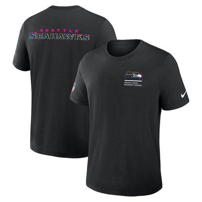 Seattle Seahawks Nike Black 2025 NFL Crucial Catch Tri-Blend Dri-FIT T-Shirt Trendy Layer