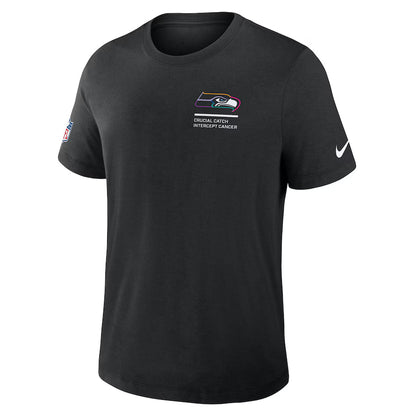 Seattle Seahawks Nike Black 2025 NFL Crucial Catch Tri-Blend Dri-FIT T-Shirt Trendy Layer