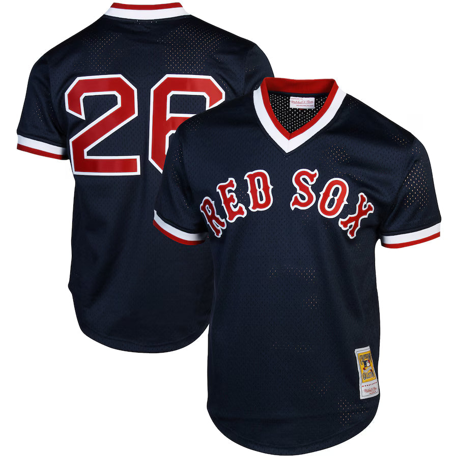 Mitchell & Ness Wade Boggs Boston Red Sox 1992 Authentic Cooperstown Collection Batting Practice Jersey - Navy Blue Kansas Jacket