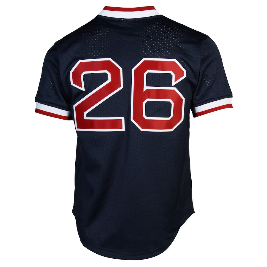 Mitchell & Ness Wade Boggs Boston Red Sox 1992 Authentic Cooperstown Collection Batting Practice Jersey - Navy Blue Kansas Jacket