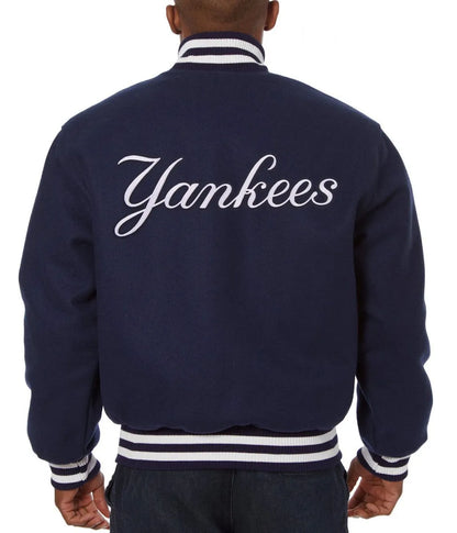 Yankees New York Varsity Blue Wool Jacket - back view