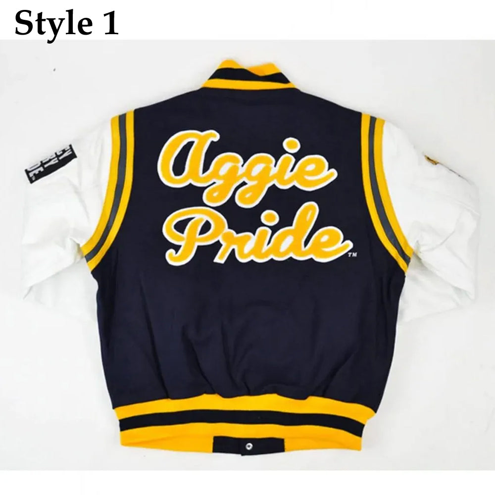 North Carolina At State University Aggie Pride Blue Varsity Jacket