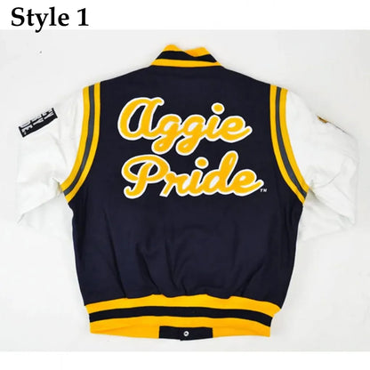 North Carolina At State University Aggie Pride Blue Varsity Jacket