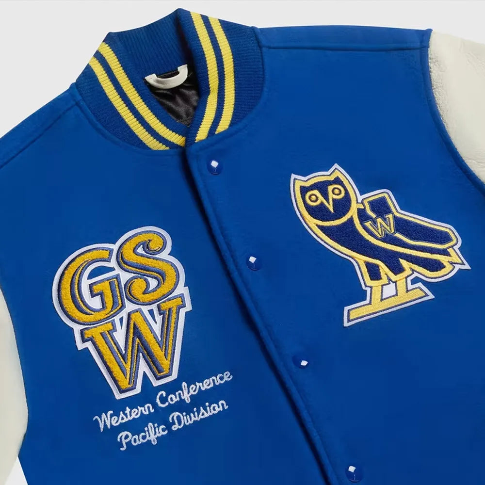 OVO Golden State Warriors Varsity Jacket - side view