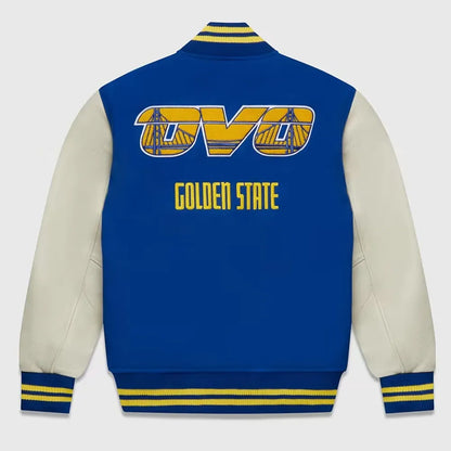 OVO Golden State Warriors Varsity Jacket - back view