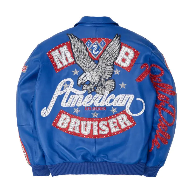 Pelle Pelle American Bruiser Blue Jacket - back view