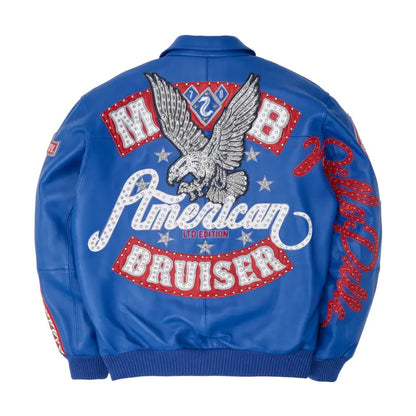 Pelle Pelle American Bruiser Blue Jacket - back view