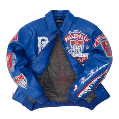 Pelle Pelle American Bruiser Blue Jacket - side view
