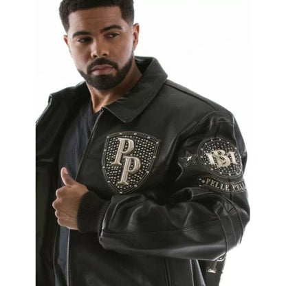 Pelle Pelle Legendary Black Stud Jacket - side view