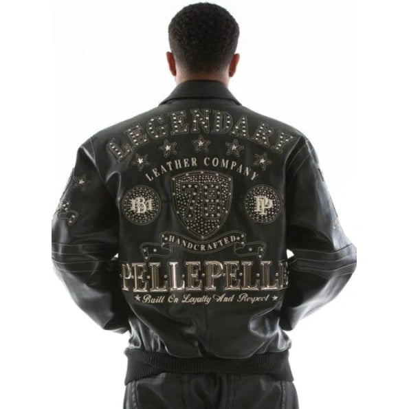 Pelle Pelle Legendary Black Stud Jacket - back view