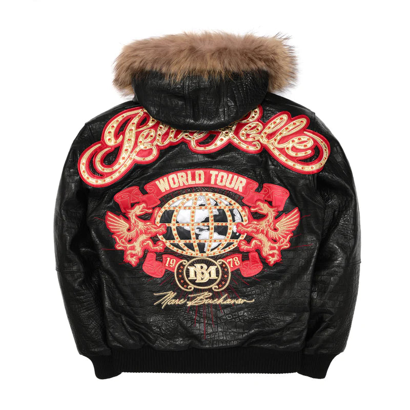 Pelle Pelle World Tour Hooded Black Jacket - back view