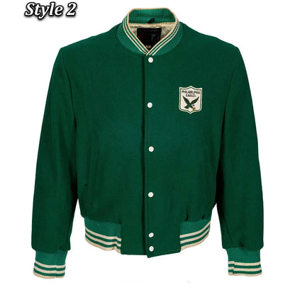 1960 Philadelphia Eagles Green Varsity Jacket - back view