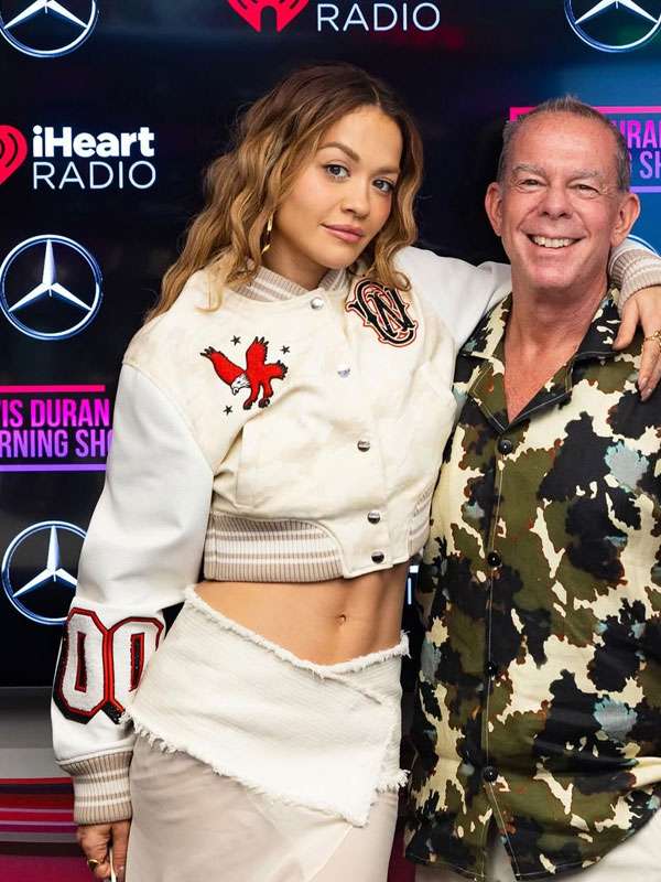 Rita Ora Elvis Duran Show Varsity Jacket - back view