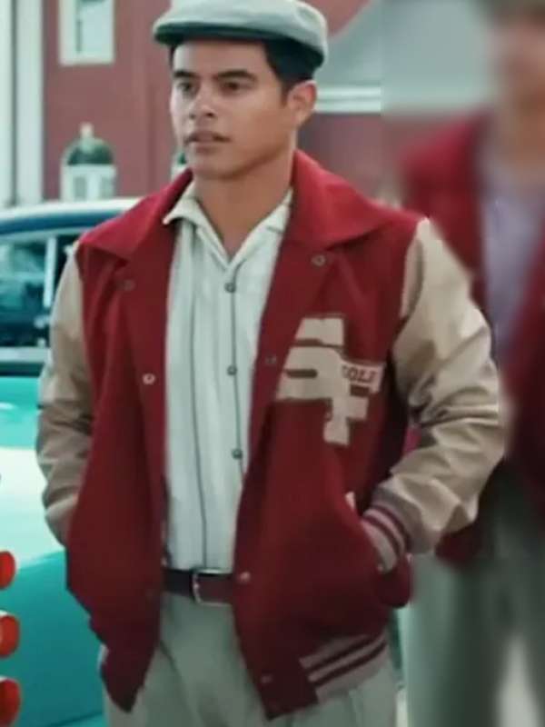 Julian Works the Long Game Red Varsity Jacket