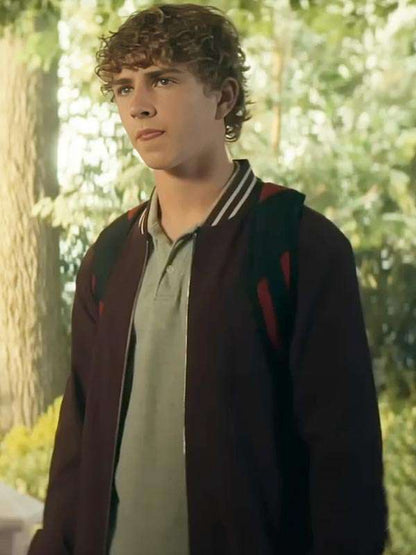 Walker Scobell Percy Jackson and the Olympians Varsity Jacket - back view