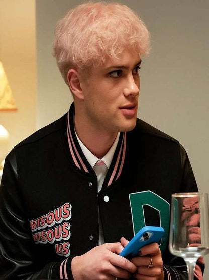 Leo Reich Too Much Black Varsity Jacket - side view
