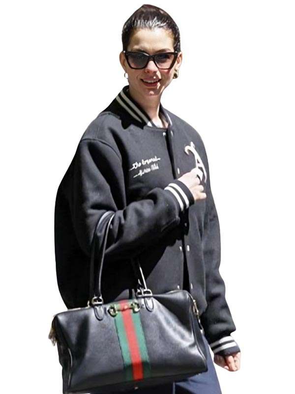 Anne Hathaway Varsity Jacket - back view