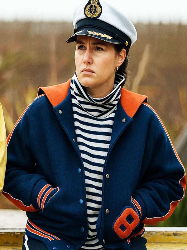 Lizzie Davidson Such Brave Girls Blue Varsity Jacket