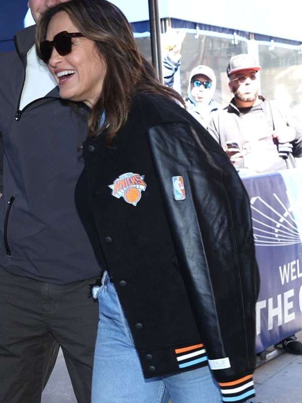 Mariska Hargitay Knicks Black Varsity Jacket