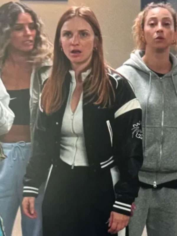 Ted Lasso Lizzie Davis Black Varsity Jacket - side view
