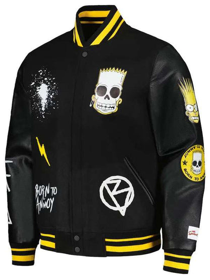 Simpsons Black Varsity Jacket