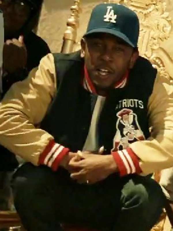 Kendrick Lamar Patriots Varsity Jacket - back view