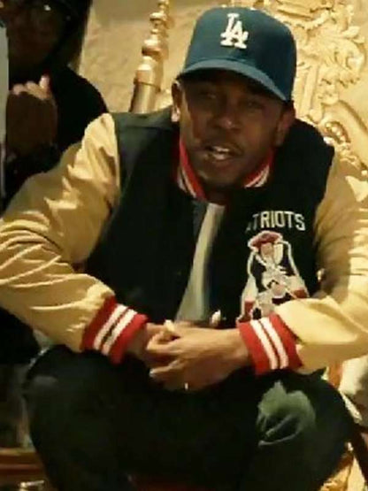 Kendrick Lamar Patriots Varsity Jacket - back view