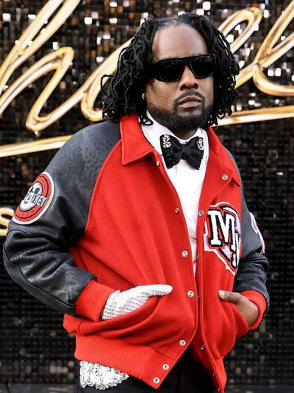 Michael Movie Premiere Wale Varsity Jacket - side view
