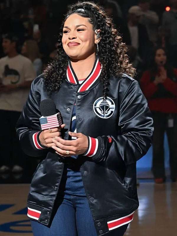 Jordin Sparks Varsity Jacket - back view