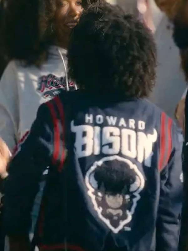 Lovie Simone Forever Blue Varsity Jacket - side view