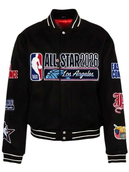 All Star Los Angeles Black Varsity Jacket - back view