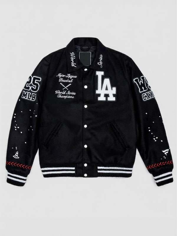 LA Dodgers World Series Champions Varsity Jacket - back view