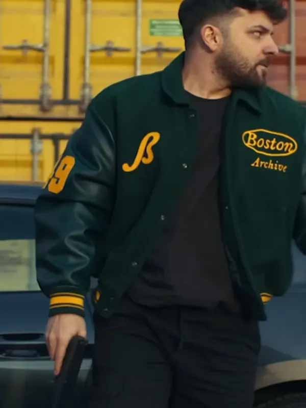 Olsi Bylyku Police Per Jete Green Varsity Jacket