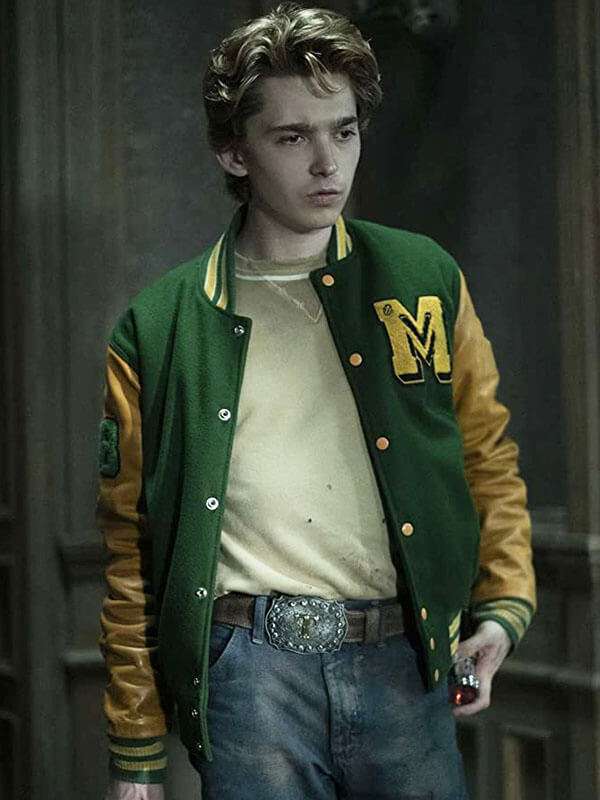 Austin Abrams Scary Stories Varsity Jacket - back view