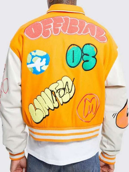 Yellow Graffiti Varsity Jacket